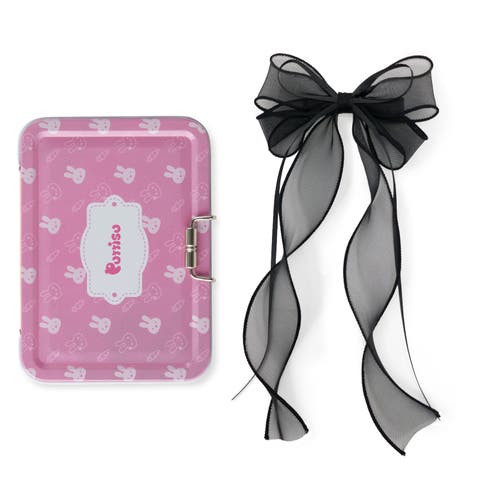 Organza Double Ribbon Clip Gift Set with Tin Case