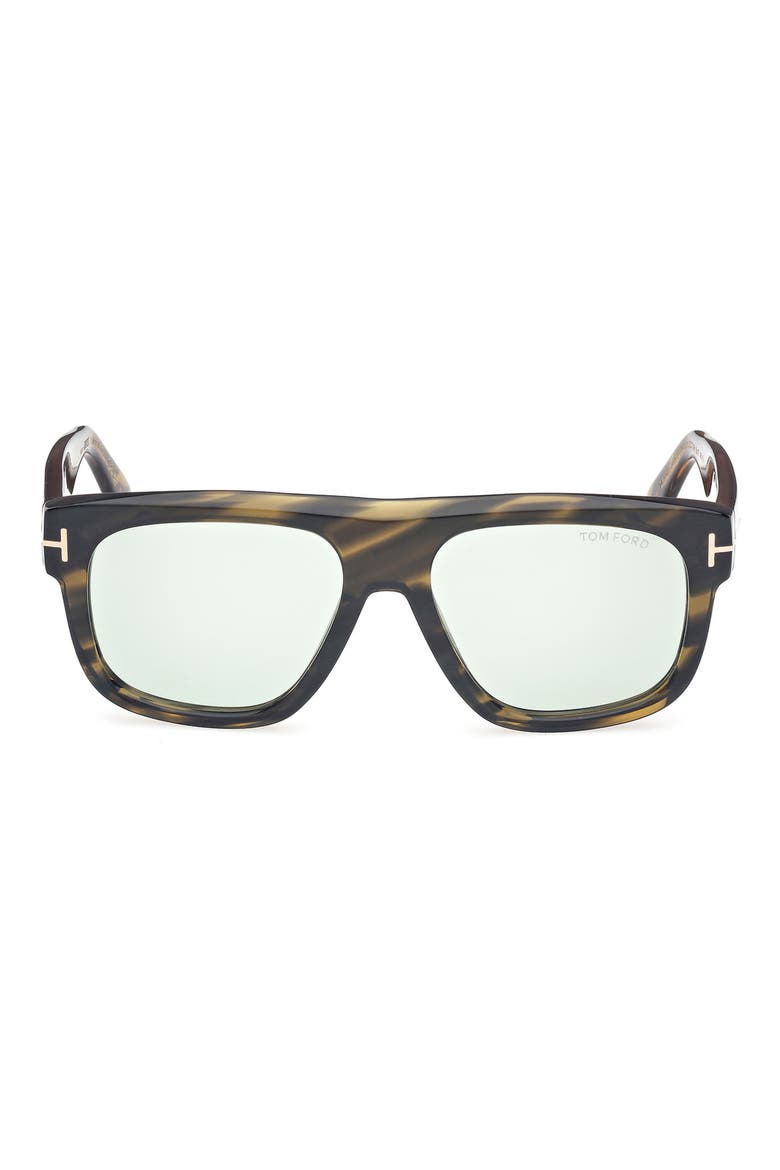 Icon 56mm Pilot Sunglasses, Main, color, BROWN W AMBER/ GREY/ GREEN