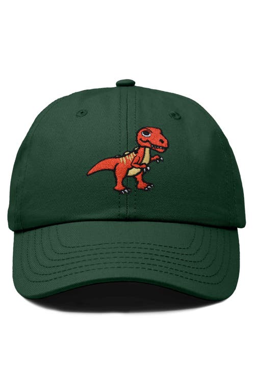 Dalix T-rex Embroidered Casual Cap In Dark Green