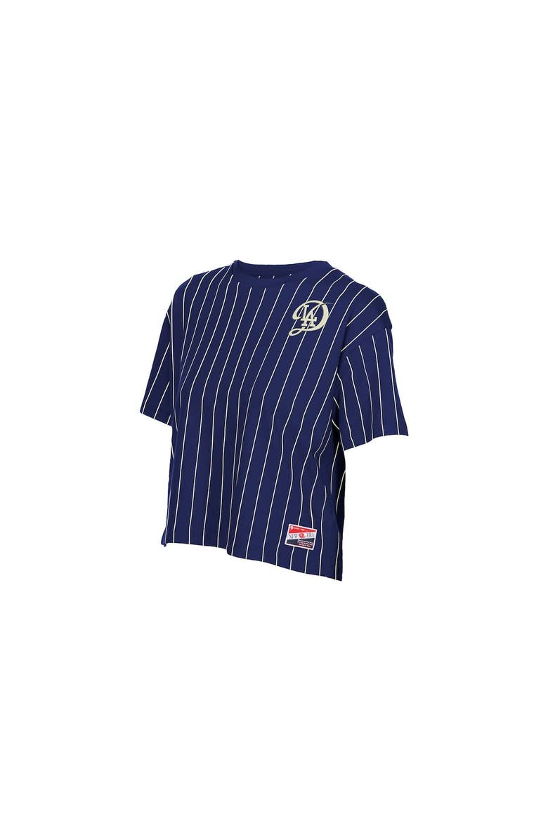 New Era Women's New Era  Navy Los Angeles Dodgers City Connect Throwback Meshback Pinstripe Boxy T-Shirt, Alternate, color, Navy