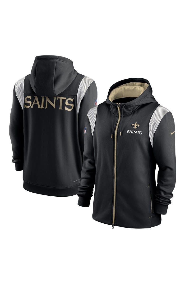 Nike Men's Nike Black New Orleans Saints Performance Sideline Lockup Full-Zip Hoodie, Main, color,