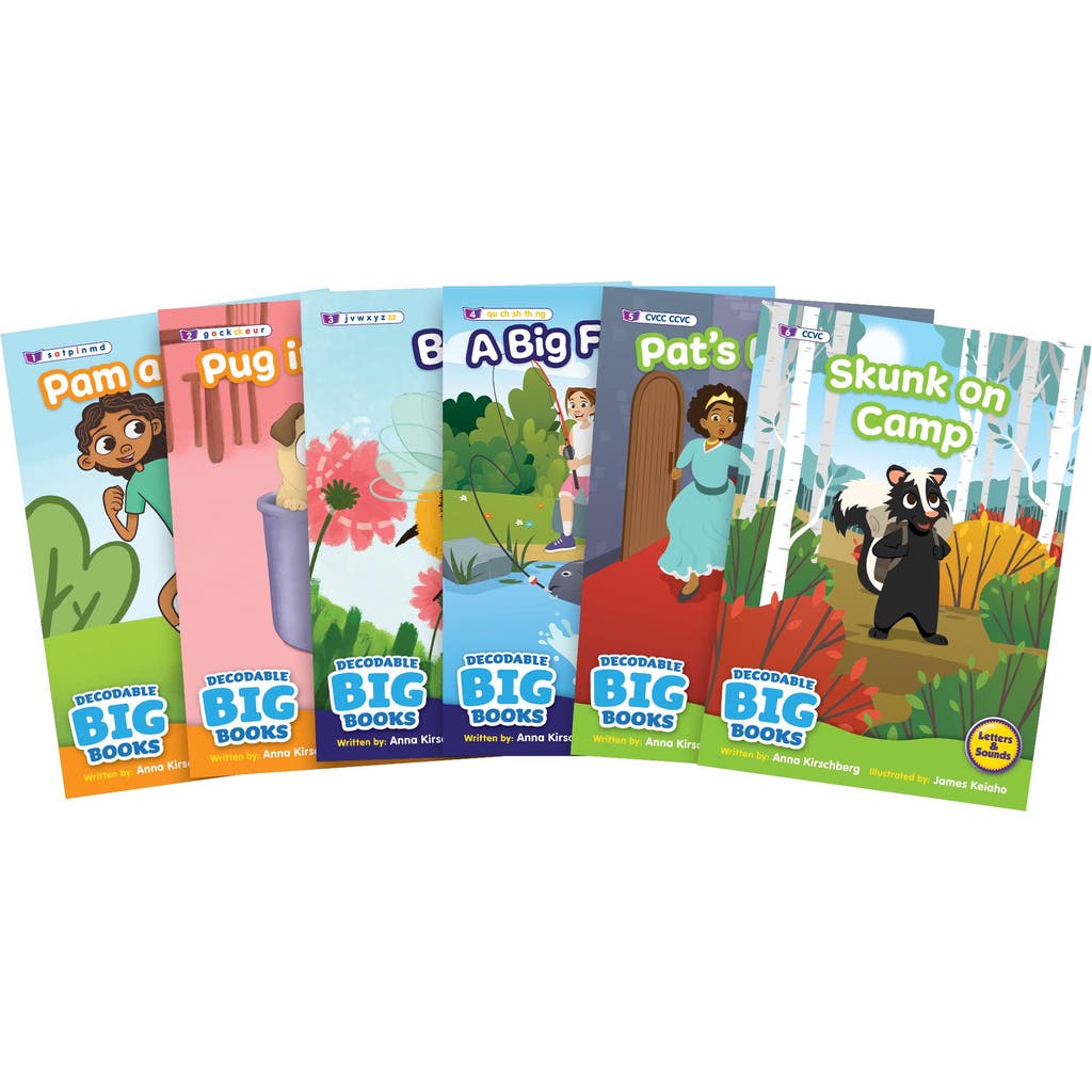 Beanstalk Books Decodable Big Books Fiction - 6 XL Books Phase 2-4 in Multicolored  product