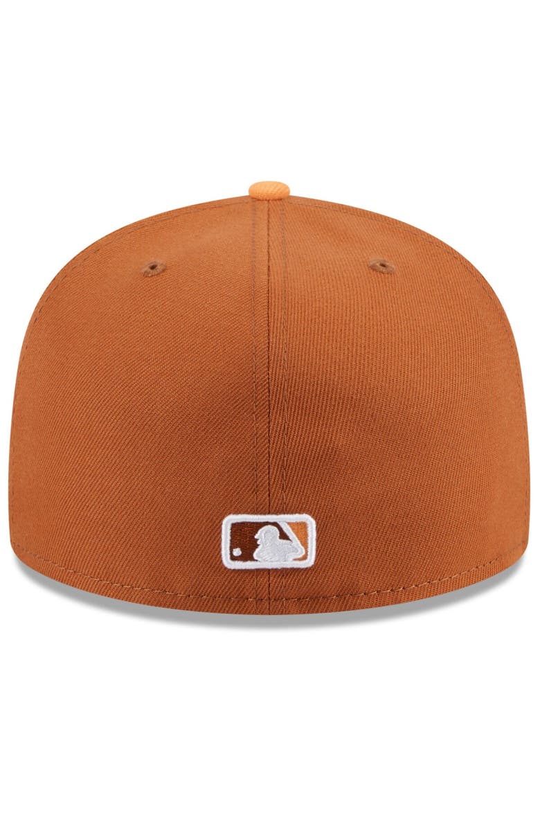 New Era Men's New Era Brown/Orange Chicago Cubs Spring Color Basic Two-Tone 59FIFTY Fitted Hat, Alternate, color, Brown