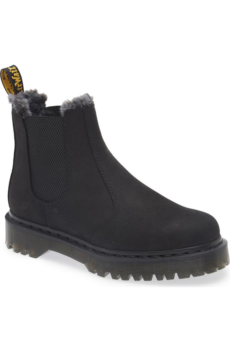 Dr. Martens 2976 Bex Faux Fur Chelsea Boot, Main, color, Black