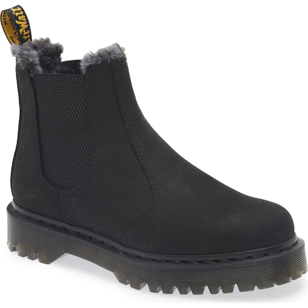 Dr. Martens 2976 Bex Faux Fur Chelsea Boot In Black