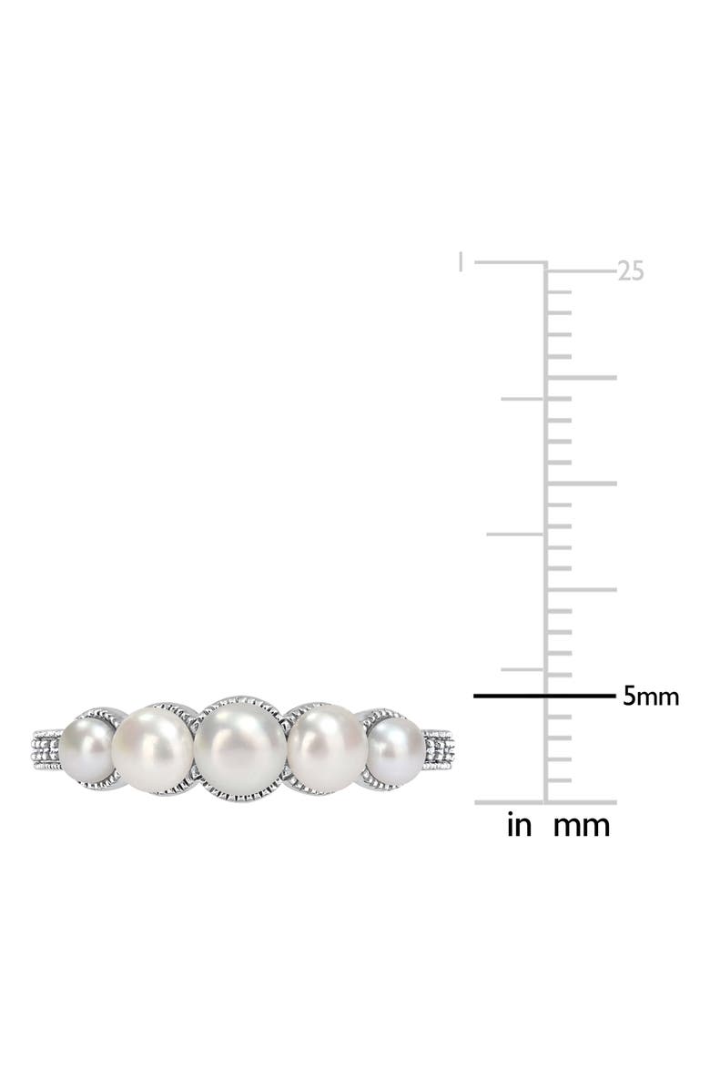 DELMAR 14K White Gold 4–4.5mm Cultured Freshwater Pearl & Diamond Ring - 0.05ct., Alternate, color, 