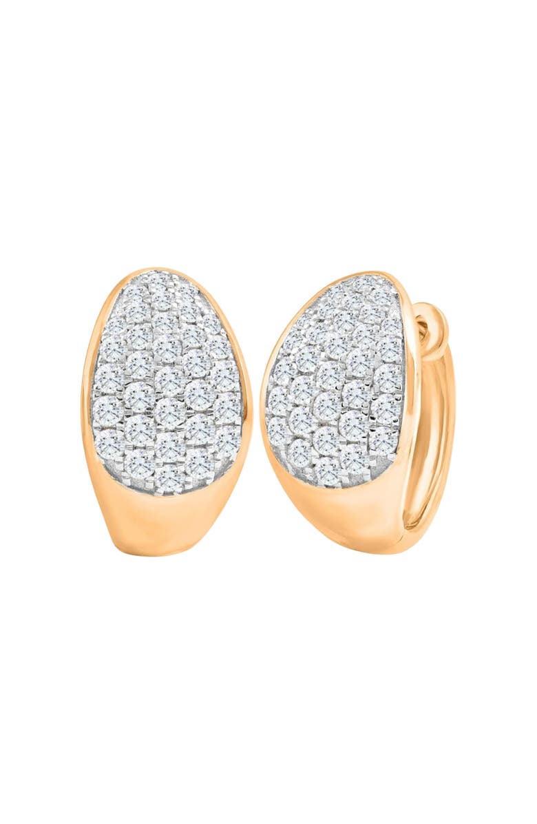 Bliss Diamond VS 1 1/10Ct TW Pave Diamond Hoops in Gold Lab Grown 16mm Tall, Main, color,