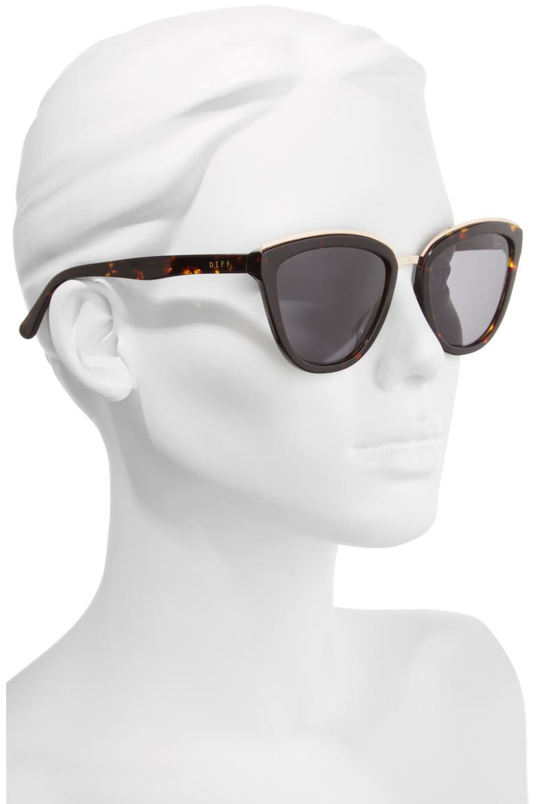 Rose 55mm Polarized Mirrored Sunglasses, Alternate, color, TORTOISE/ GREY