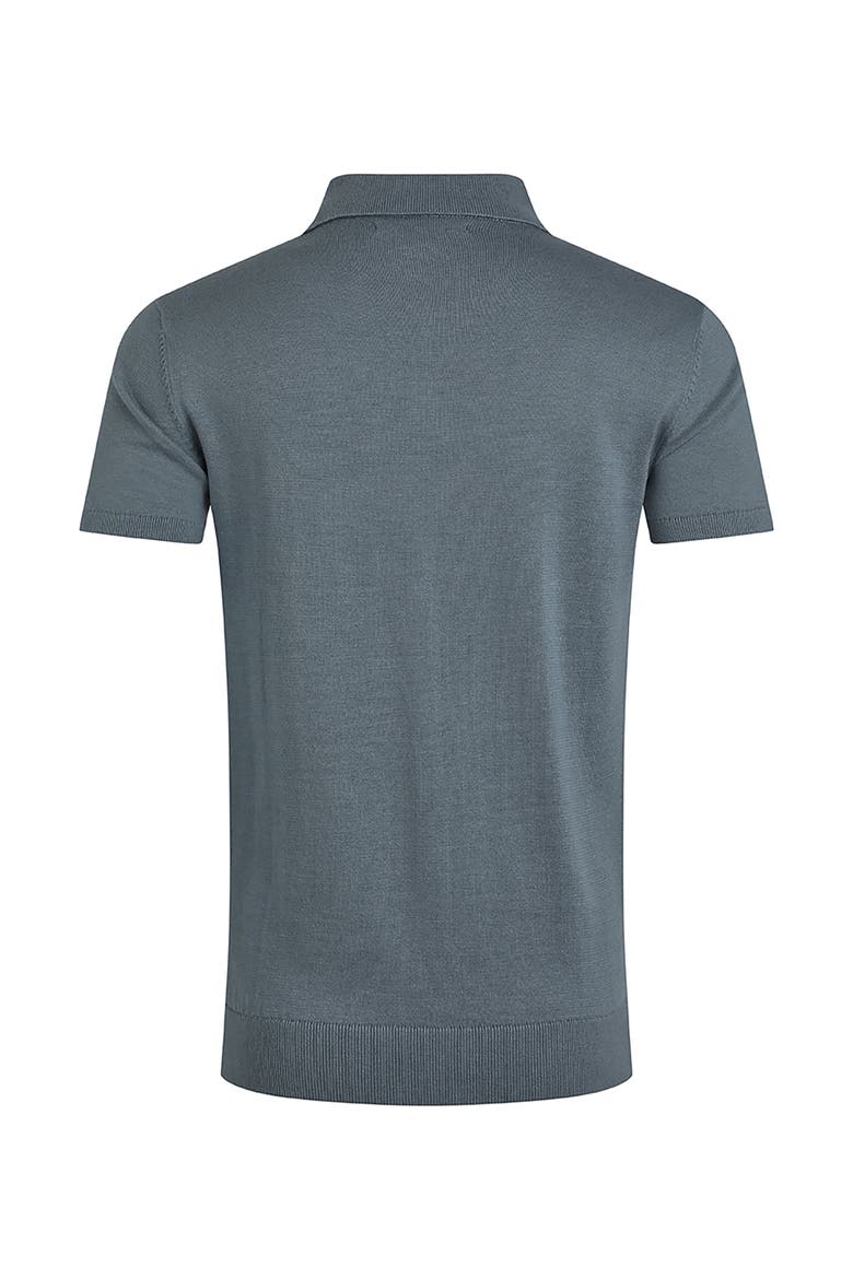 Quentin Short Sleeve Knitted Polo, Alternate, color, Blue Mirage