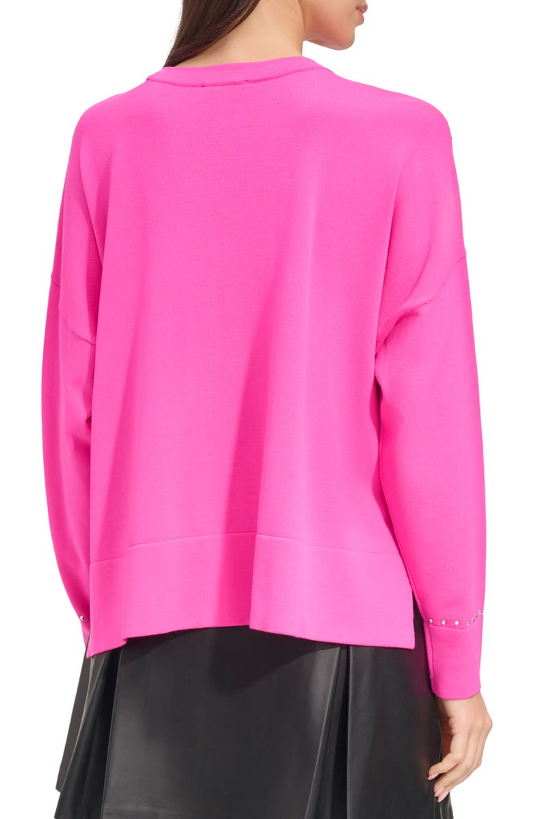 DKNY Stud Detail Crewneck Sweater, Alternate, color, 