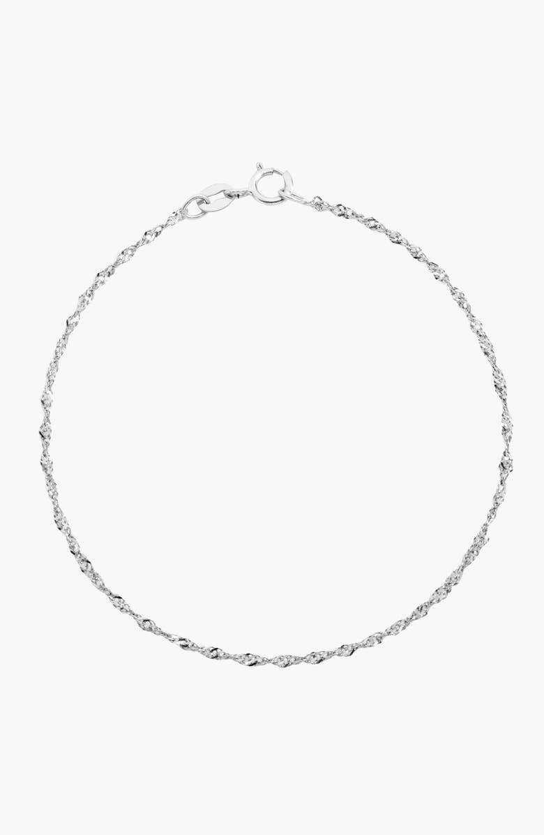 Aurate New York Barely There Chain Bracelet, Main, color, White