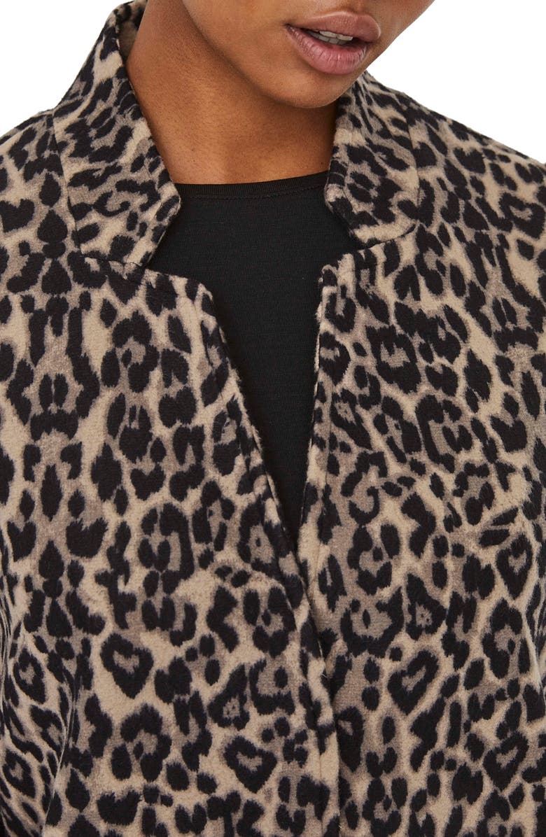 VERO MODA Katrine Brushed Animal Print Coat, Alternate, color, 