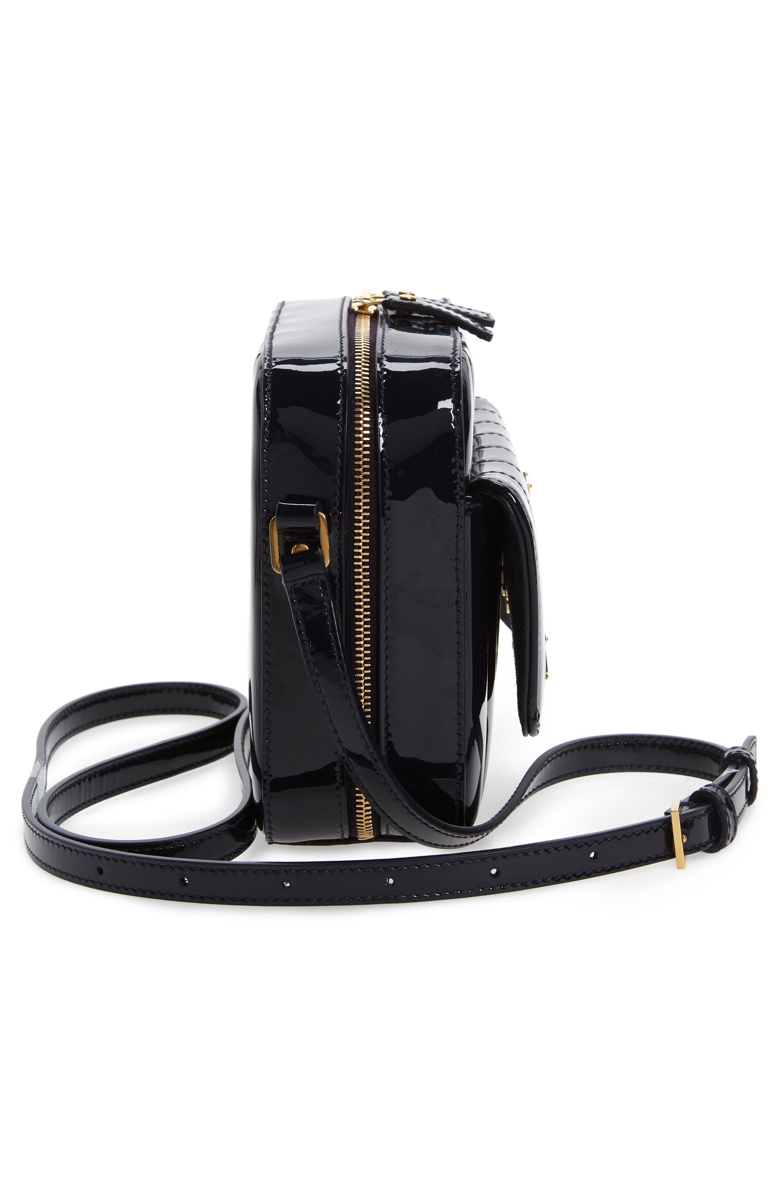 Vicky Leather Camera Bag, Alternate, color, DARK NOTTE