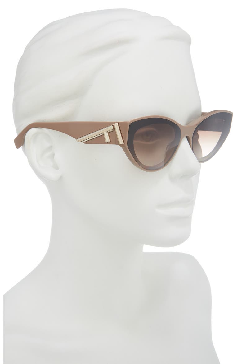 First 62mm Cat Eye Sunglasses, Alternate, color, SHINY LIGHT BROWN / BROWN
