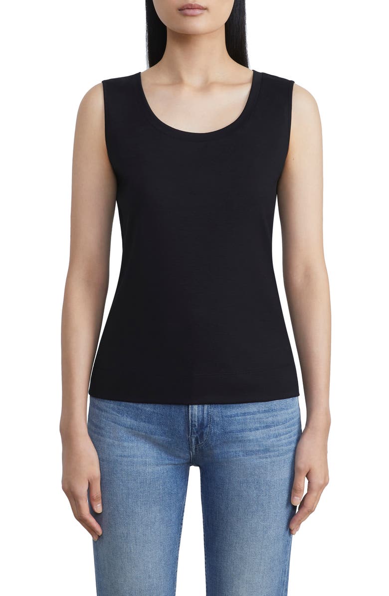 Lafayette 148 New York Stretch Swiss Cotton Rib Tank, Main, color, 