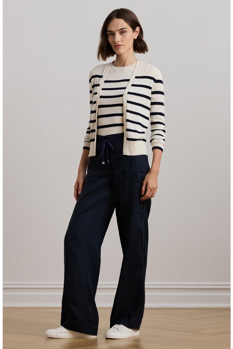 Wide Leg Linen Pants, Alternate, color, LAUREN NAVY