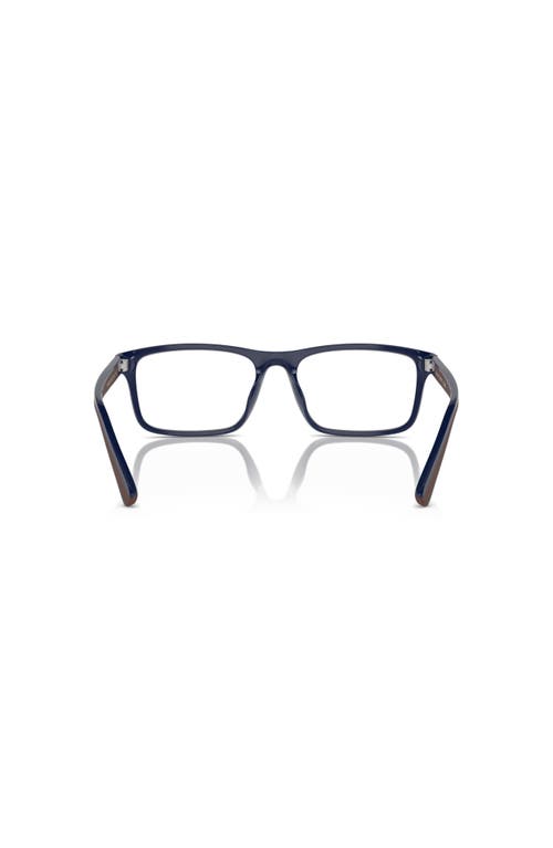 Polo Ralph Lauren 56mm Rectangle Optical Glasses In Blue