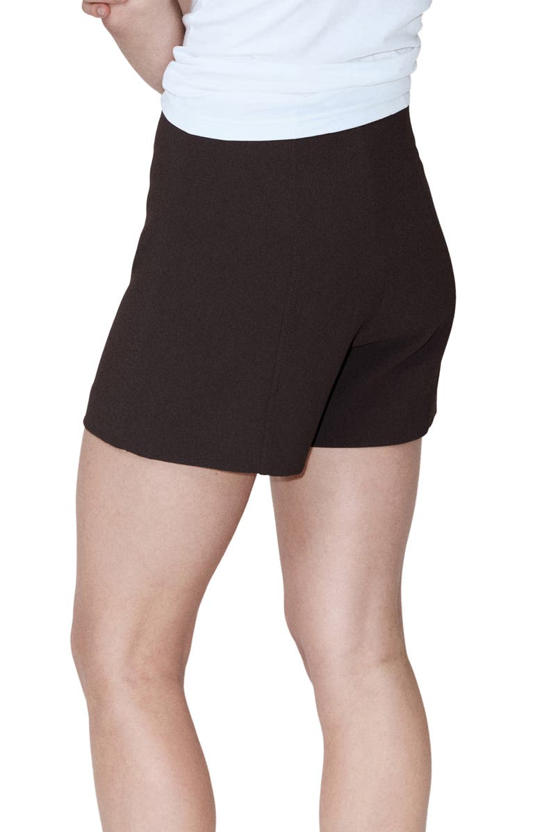 MANGO Front Seam Shorts, Alternate, color, Chocolate