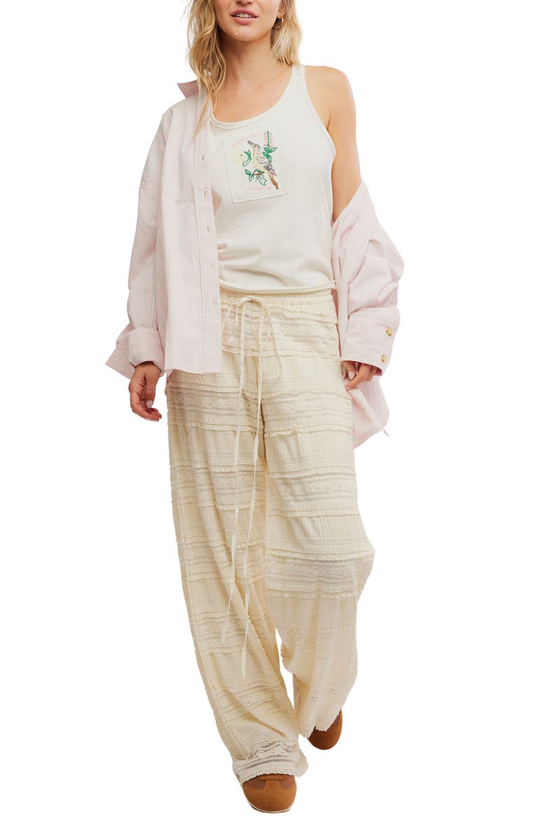 Free People State Bird Embroidered Graphic Cotton Tank, Alternate, color, Ivory Combo