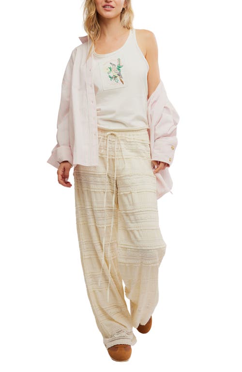 Shop Free People State Bird Embroidered Graphic Cotton Tank In Ivory Combo