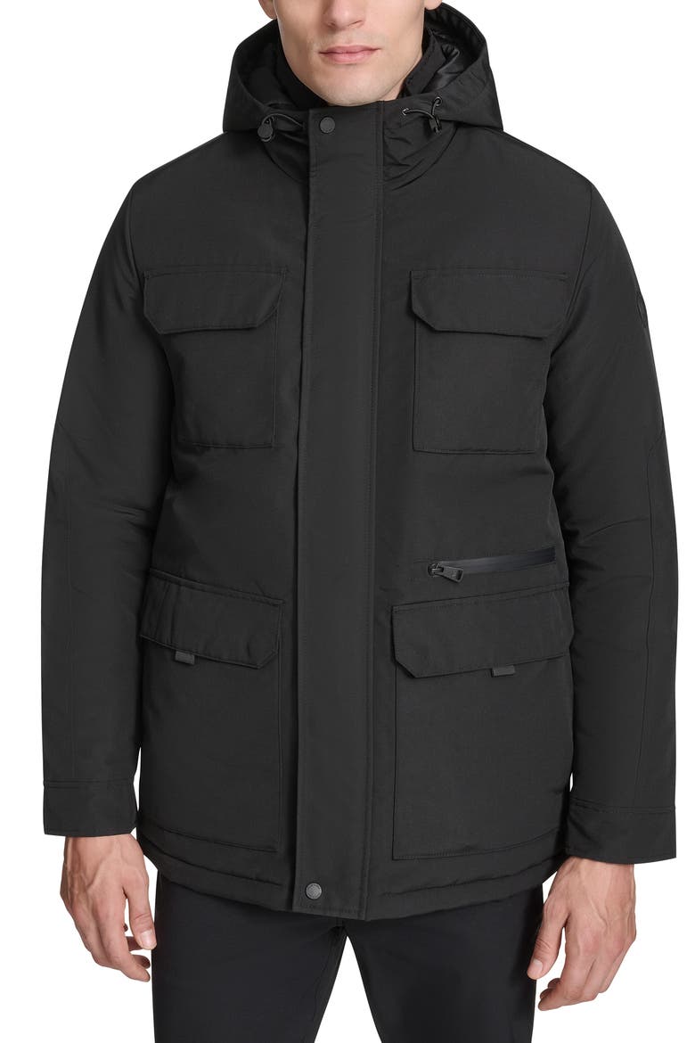 Oxford Water Resistant Parka, Main, color, BLACK