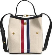 Thom Browne Stripe Cotton Canvas Bucket Bag