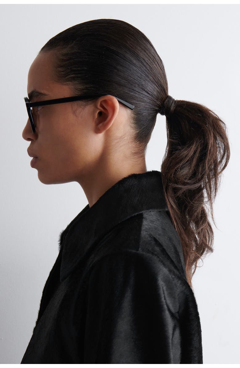 COS Oversized Square-Frame Aviator Sunglasses, Alternate, color, Black