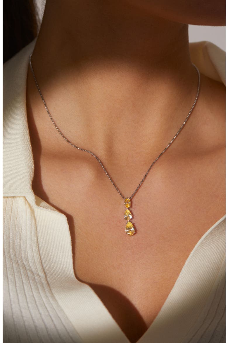 Crystal Pendant Y-Necklace, Alternate, color, YELLOW/ RHODIUM