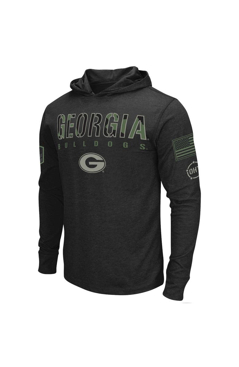 COLOSSEUM Men's Colosseum Black Georgia Bulldogs OHT Military Appreciation Hoodie Long Sleeve T-Shirt, Alternate, color, Black