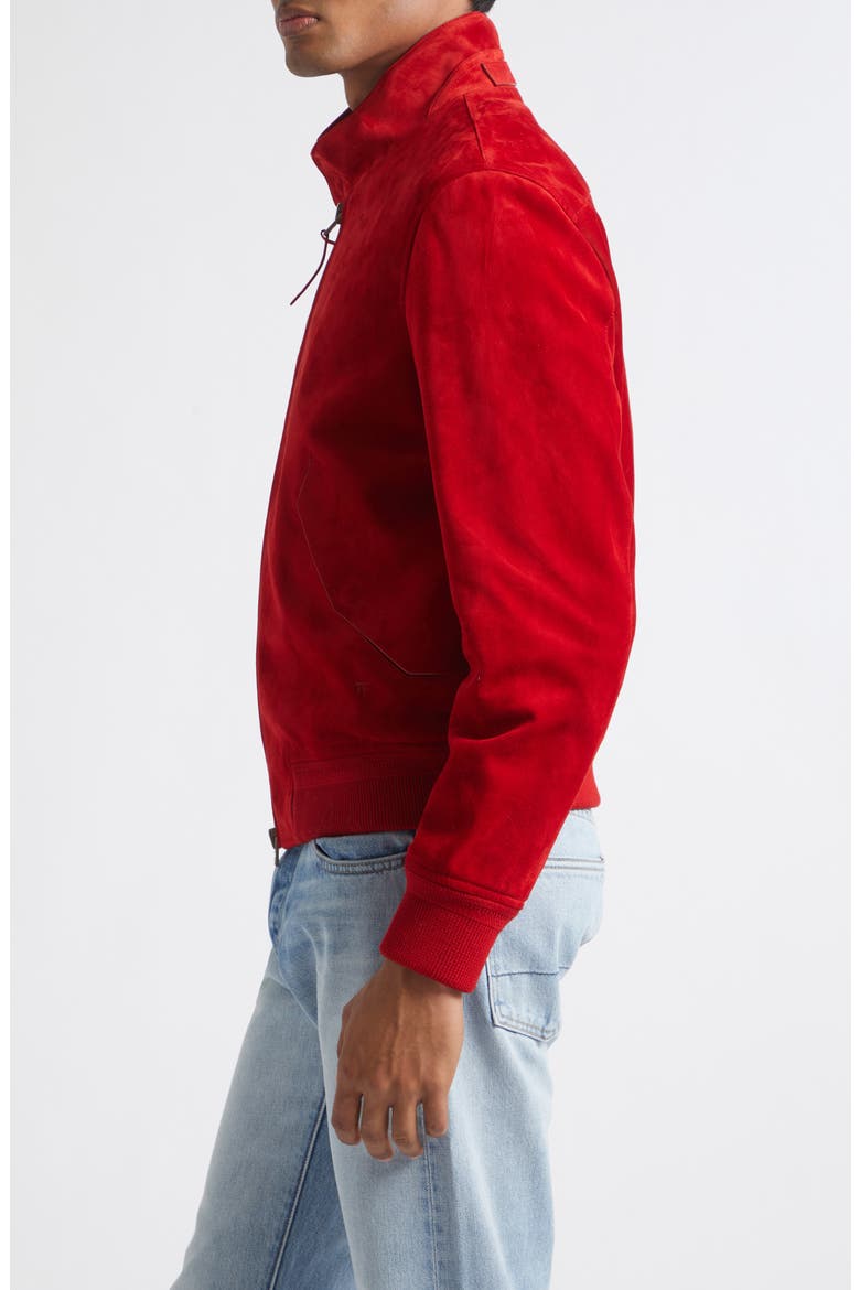 Suede Harrington Jacket, Alternate, color, RAI RUBINO
