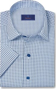 David Donahue Floral Print Lyocell Short Sleeve Shirt