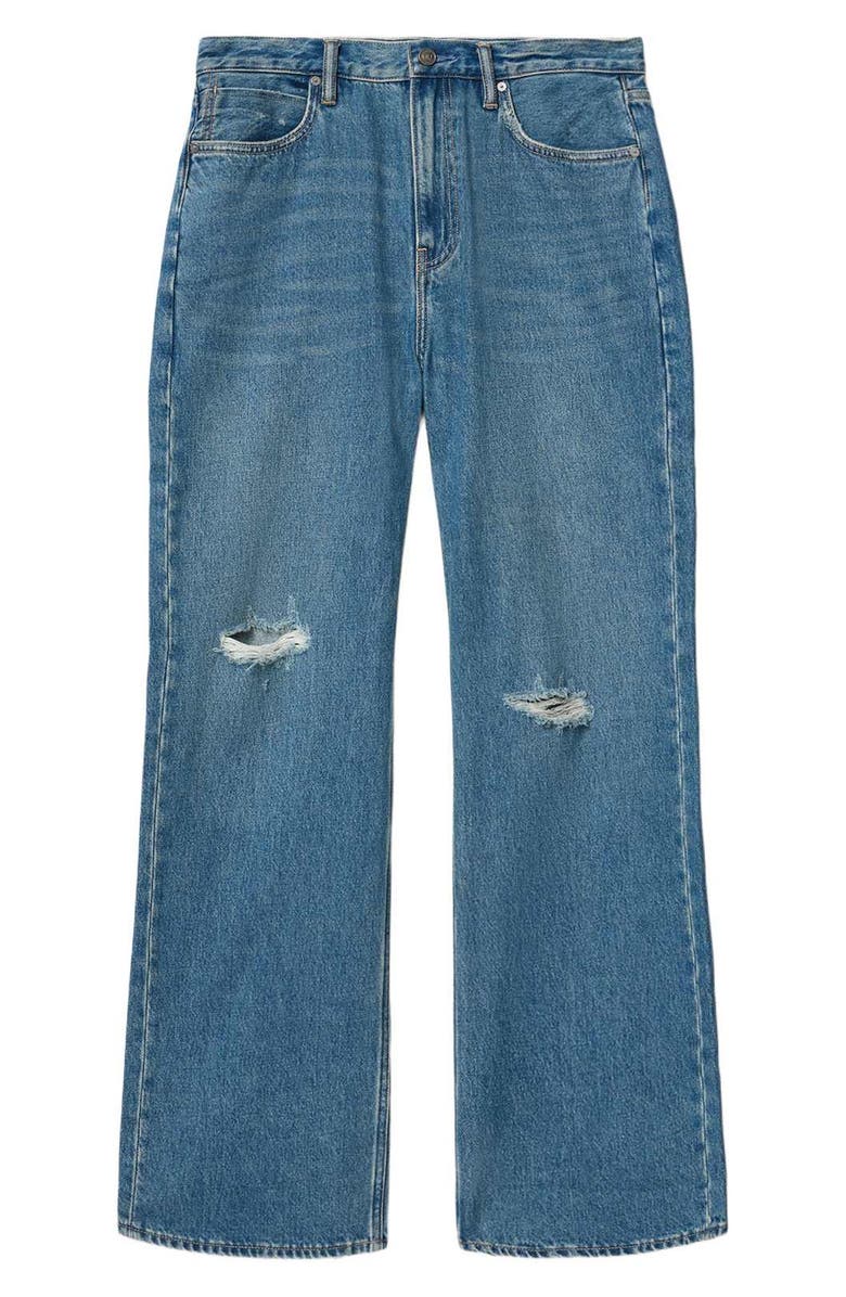 AllSaints Lenny Loose Fit Ripped Straight Leg Jeans, Alternate, color, Destroy Mid Indigo