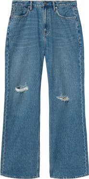 AllSaints Lenny Loose Fit Ripped Straight Leg Jeans