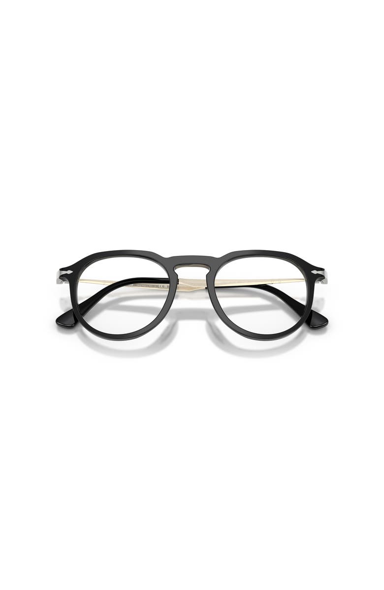 Persol 49mm Rectangle optical glasses, Alternate, color, Black