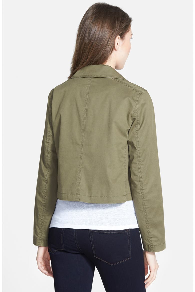 The Fisher Project High Collar Double Breasted Short Jacket, Alternate, color, OLIVE