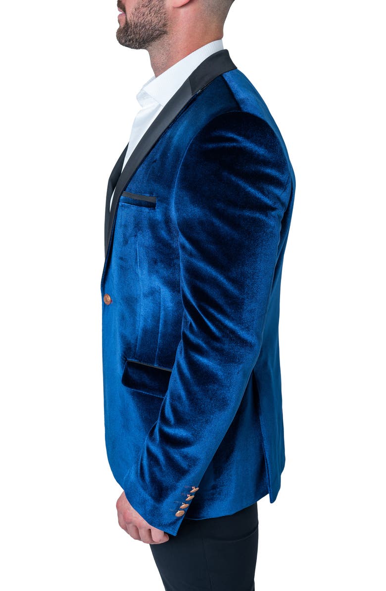 Maceoo Tesla Velvet Blue Dinner Jacket, Alternate, color, Blue