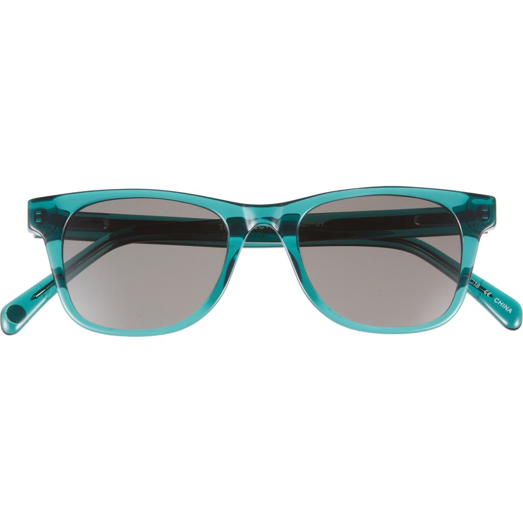 Eyebobs The Director 46mm Small Polarized Square Sunglasses In Teal Crystal/grey