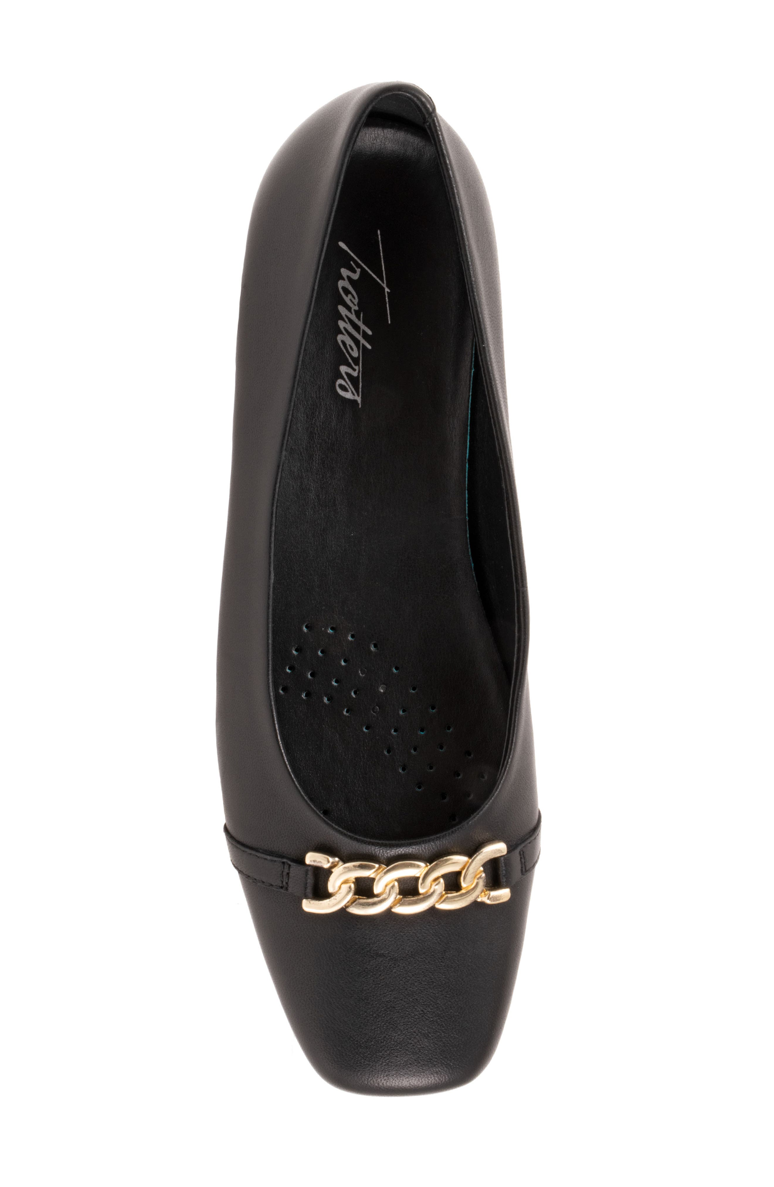 Trotters Harmony Flat, Alternate, color, Black Leather