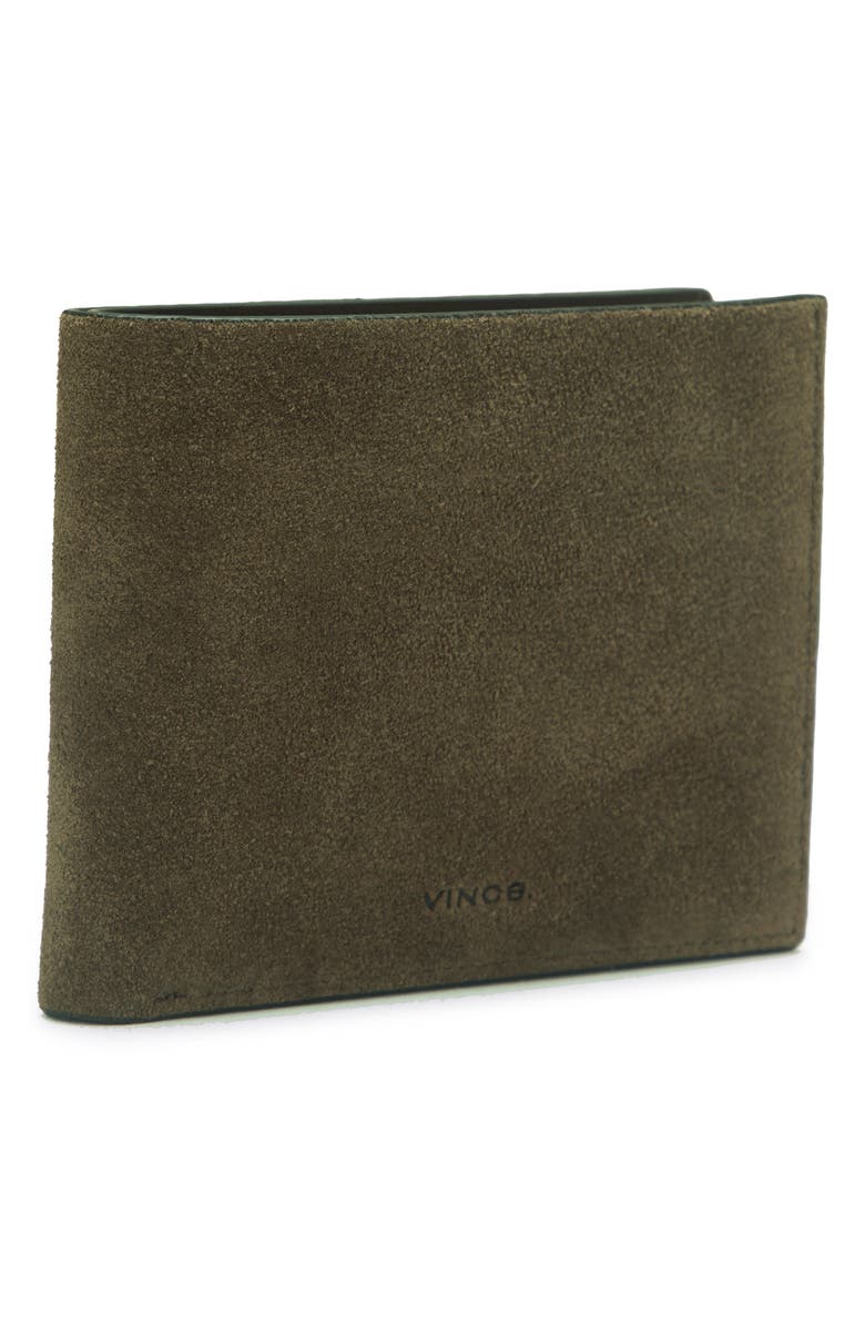 Vince Suede Bifold Wallet, Alternate, color, Driver Green