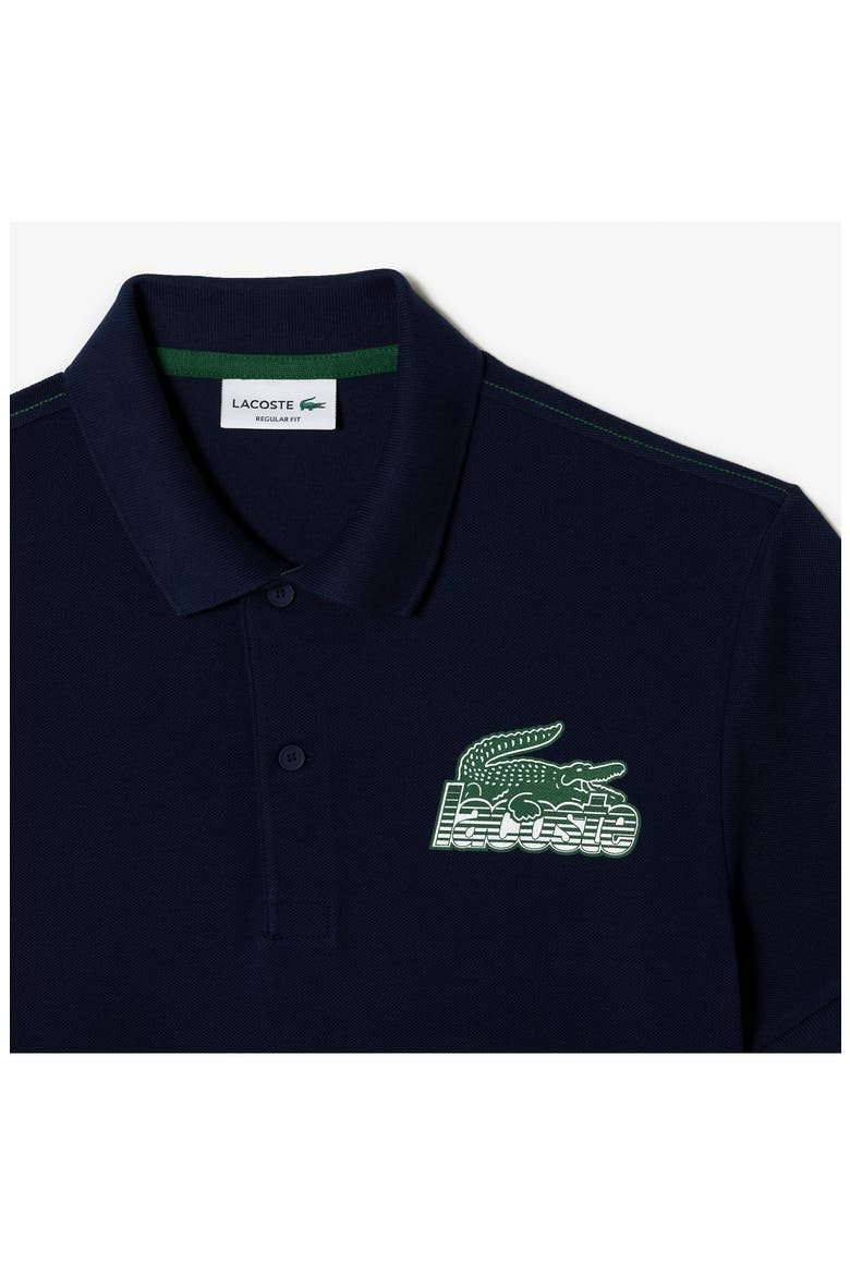 Regular Fit Cotton Piqué Graphic Polo, Alternate, color, NAVY BLUE