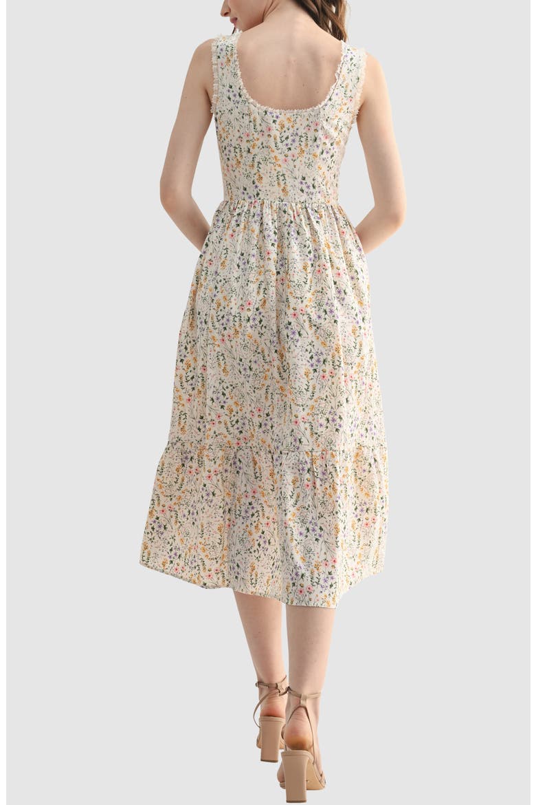 Lace Trim Corset Midi Dress, Alternate, color, MULTI FLORAL