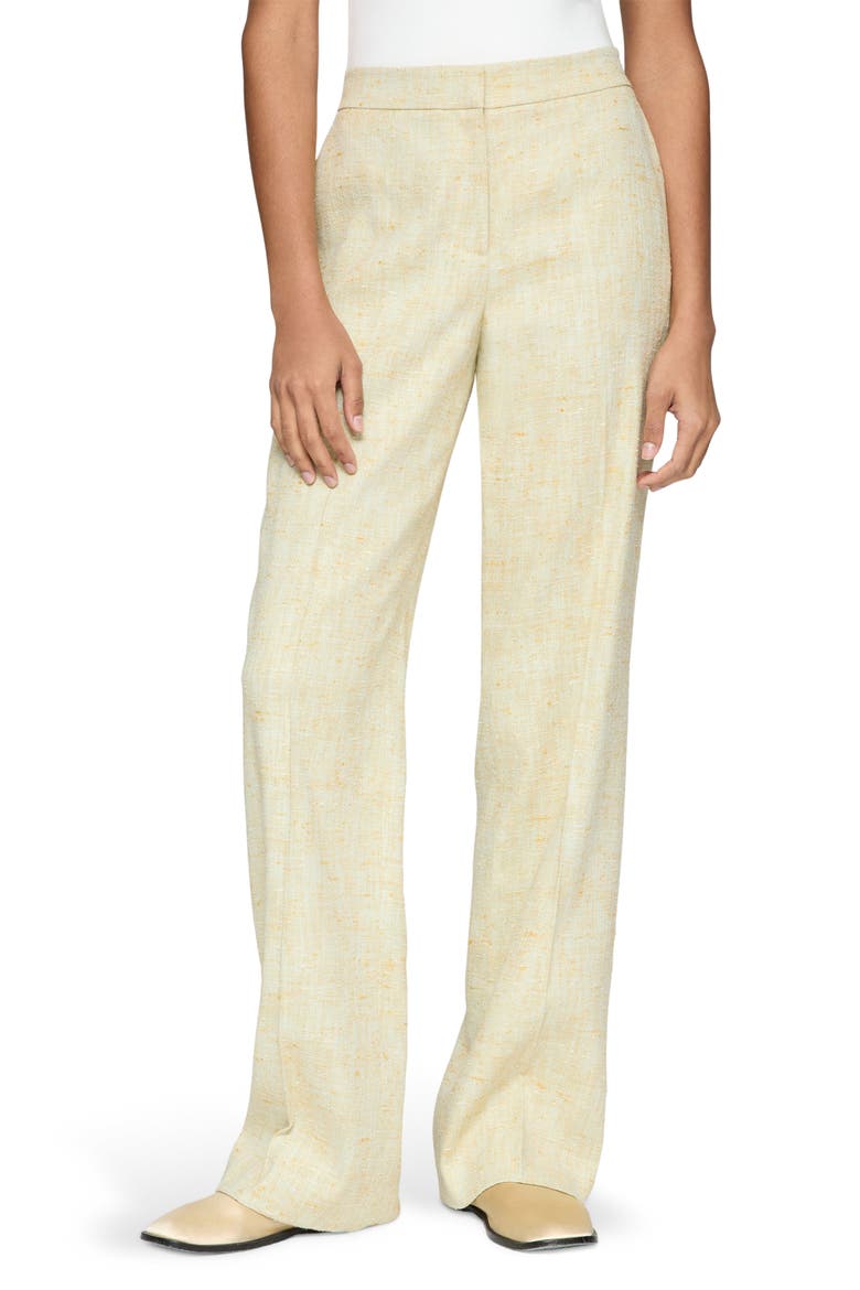 Gates Pastel Dust Tweed Straight Leg Pants, Main, color, CHARTREUSE MULTI