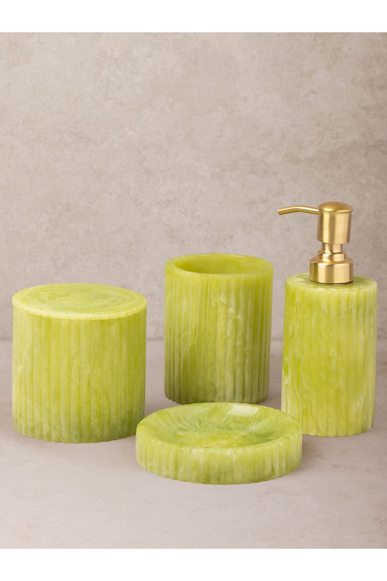 Porto Green Bath Accessories, Set of 4, Main, color, Green