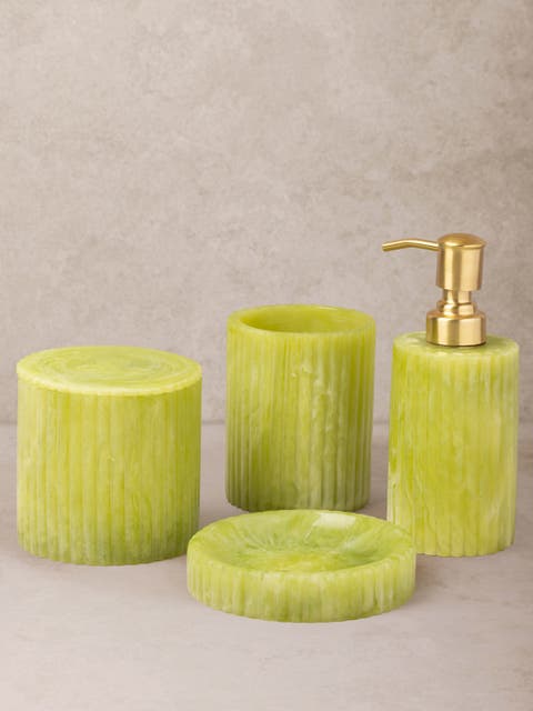Porto Green Bath Accessories, Set of 4