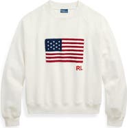 Polo Ralph Lauren Logo Flag French Terry Crewneck Sweatshirt
