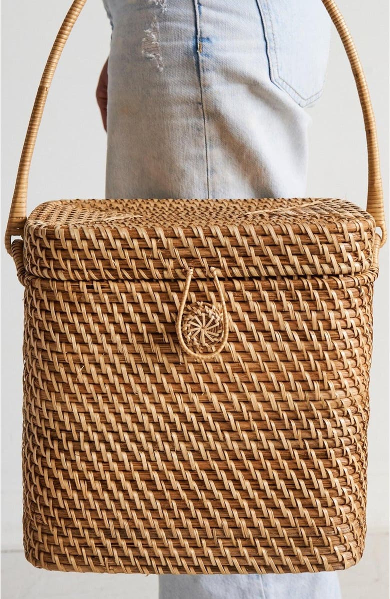 Kubo Rattan Picnic Basket, Alternate, color, Rattan