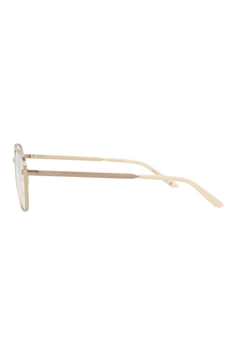 53mm Rectangular Optical Glasses, Alternate, color, GOLD GOLD TRANSPARENT