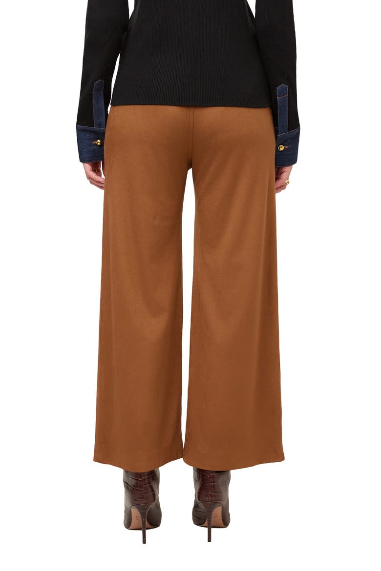 Rylee Faux Suede Cropped Wide Leg Pants, Alternate, color, CAMEL