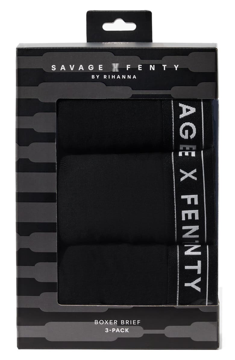 SAVAGE X FENTY Savage Classics 3-Pack Boxer Briefs, Alternate, color, Black Caviar
