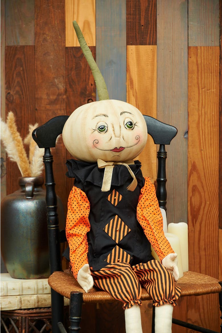 Armand Pumpkin Halloween Joe Spencer Gathered Traditions Figurine, Alternate, color, Orange